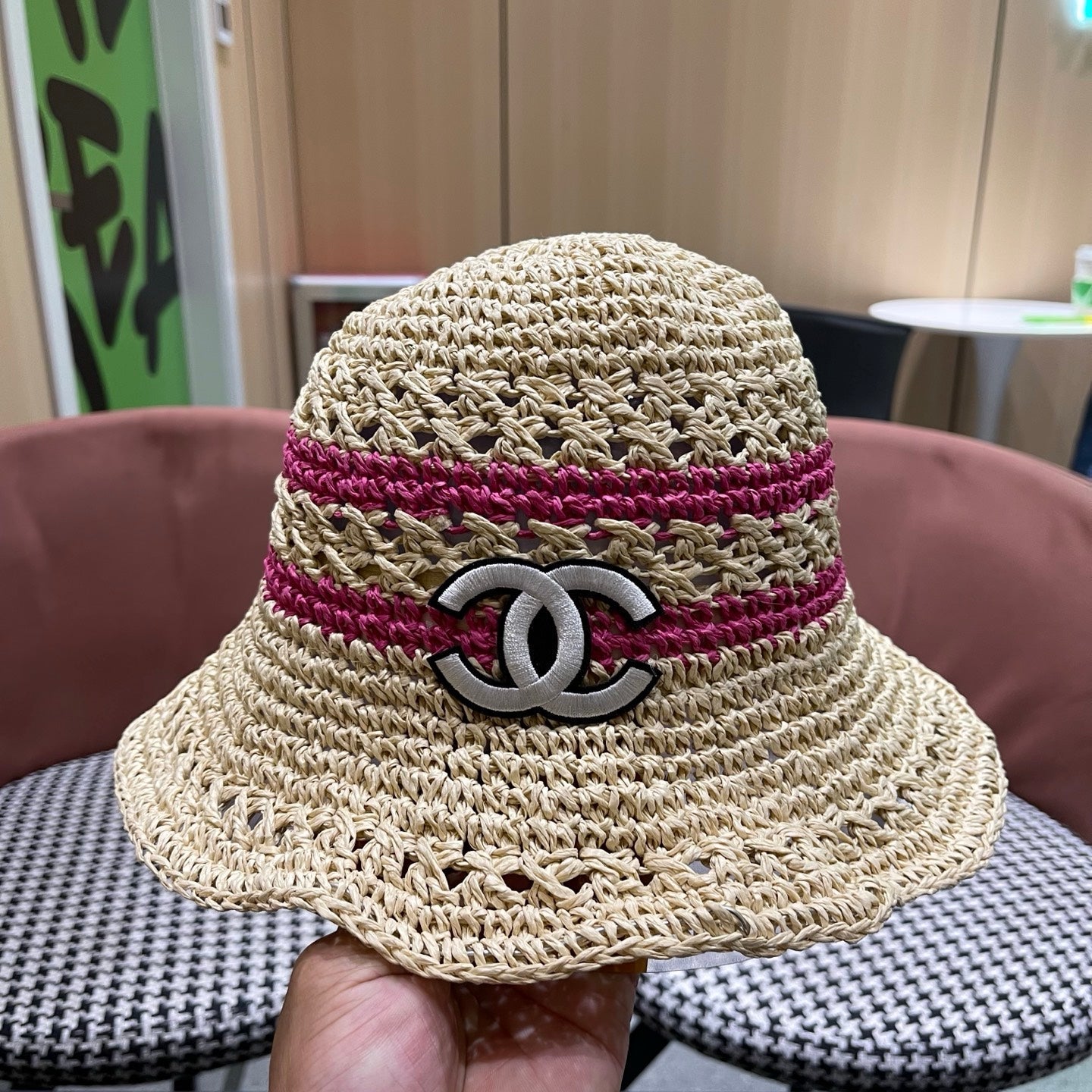 CHANEL 26S RAFFIA BUCKET HAT 335844