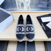CC ESPADRILLES PLATFORM IN WHITE MIX BLACK TWEED