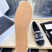 CC ESPADRILLES PLATFORM IN WHITE MIX BLACK TWEED