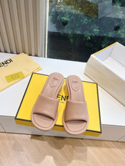 FF Baguette Slides Women 45 Nappa Leather Light Brown