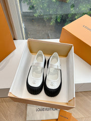 RUBY FLAT MARY JANE IN WHITE PATENT CALFSKIN