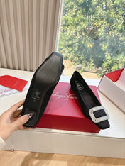 BELLE VIVIER BALLERINAS IN BLACK SILK