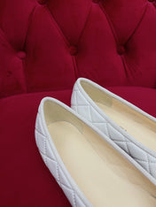 ballet flat black white quilted lambskin