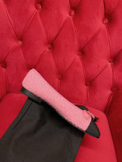 ballet flat pink black tweed grosgrain