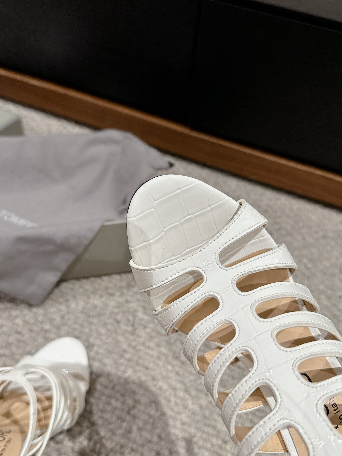 HIGH SANDAL 10 CM IN WHITE CALFSKIN