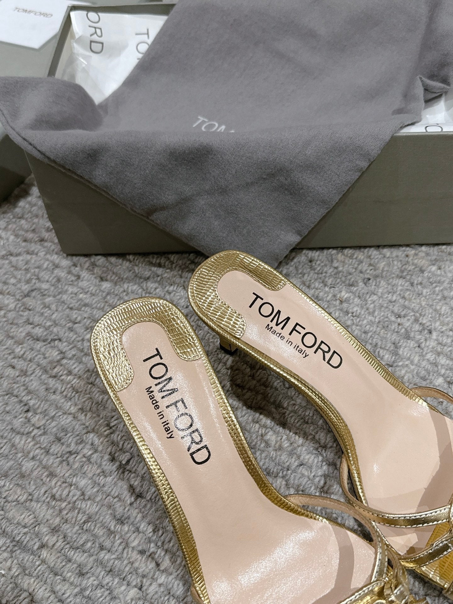 WHITNEY HIGH 6 CM MULE IN GOLD CROCODILE LEATHER