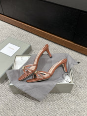 WHITNEY HIGH 6 CM MULE IN RED BROWN CROCODILE LEATHER