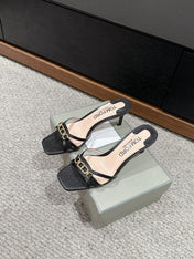 WHITNEY HIGH 6 CM MULE IN BLACK CROCODILE LEATHER