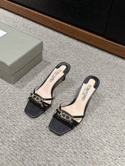 WHITNEY HIGH 6 CM MULE IN BLACK CROCODILE LEATHER