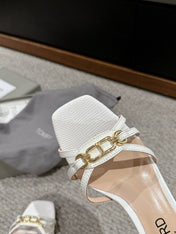 WHITNEY HIGH 6 CM MULE IN WHITE CROCODILE LEATHER