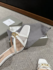 WHITNEY HIGH 6 CM MULE IN WHITE CROCODILE LEATHER