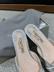 WHITNEY SLIDE IN SILVER CROCODILE LEATHER