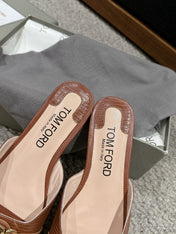 WHITNEY SLIDE IN RED BROWN CROCODILE LEATHER