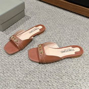 WHITNEY SLIDE IN RED BROWN CROCODILE LEATHER