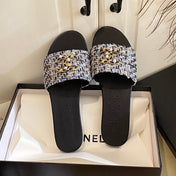 SLIPPERS IN MULTICOLOR TWEED MULE