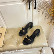 GUCCI 26S HIGH-HEELED SANDALS 65 MM IN BLACK CANVAS