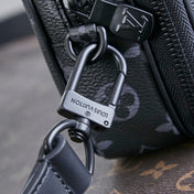 NANO ALPHA 18 IN BLACK MONOGRAM ECLIPSE CANVAS