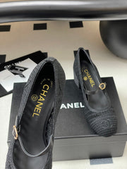 HIGH BALLET MARY JANE 50MM IN BLACK RAFFIA