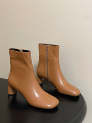 BALENCIAGA 25S ANKLE BOOTS 65 MM IN LIGHT BROWN COW LEATHER