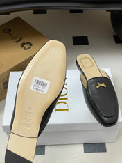 DIOR 26S MULES IN BLACK CALFSKIN WITH BOW