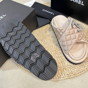 Women's slippers with two crossed straps sheepskins beige cream