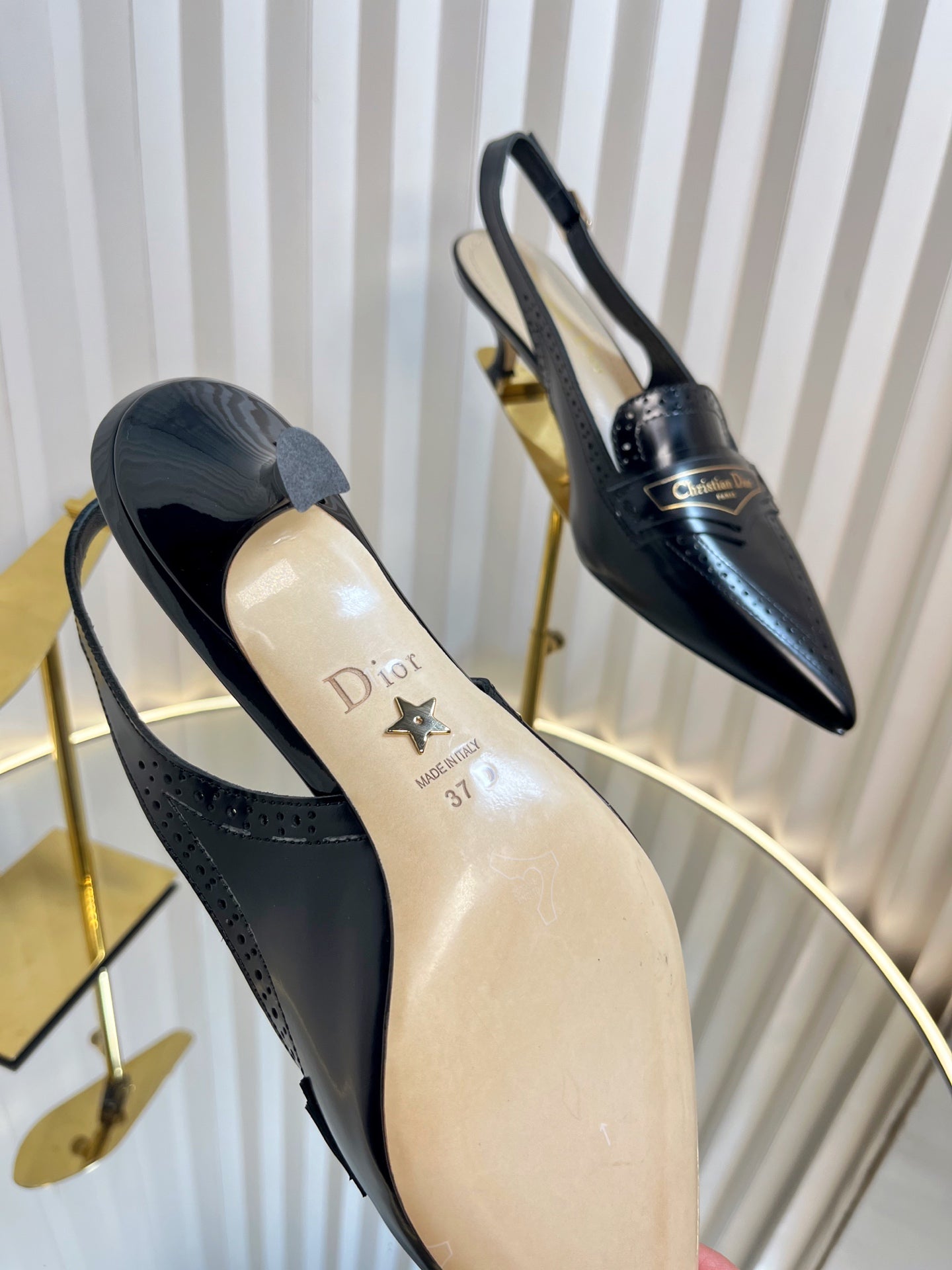 BOY SLINGBACK PUMP 35MM 25S IN BLACK CALFSKIN