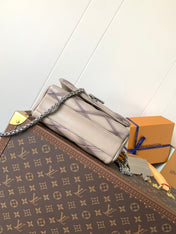 LV 25S GO-14 MM 23 IN BROWN QUILTED LAMBSKIN SILVER HARDWRE