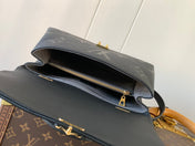 MADELEINE 30 IN BLACK MIX WHITE MONOGRAM CALFSKIN EMBOSSED LOGO