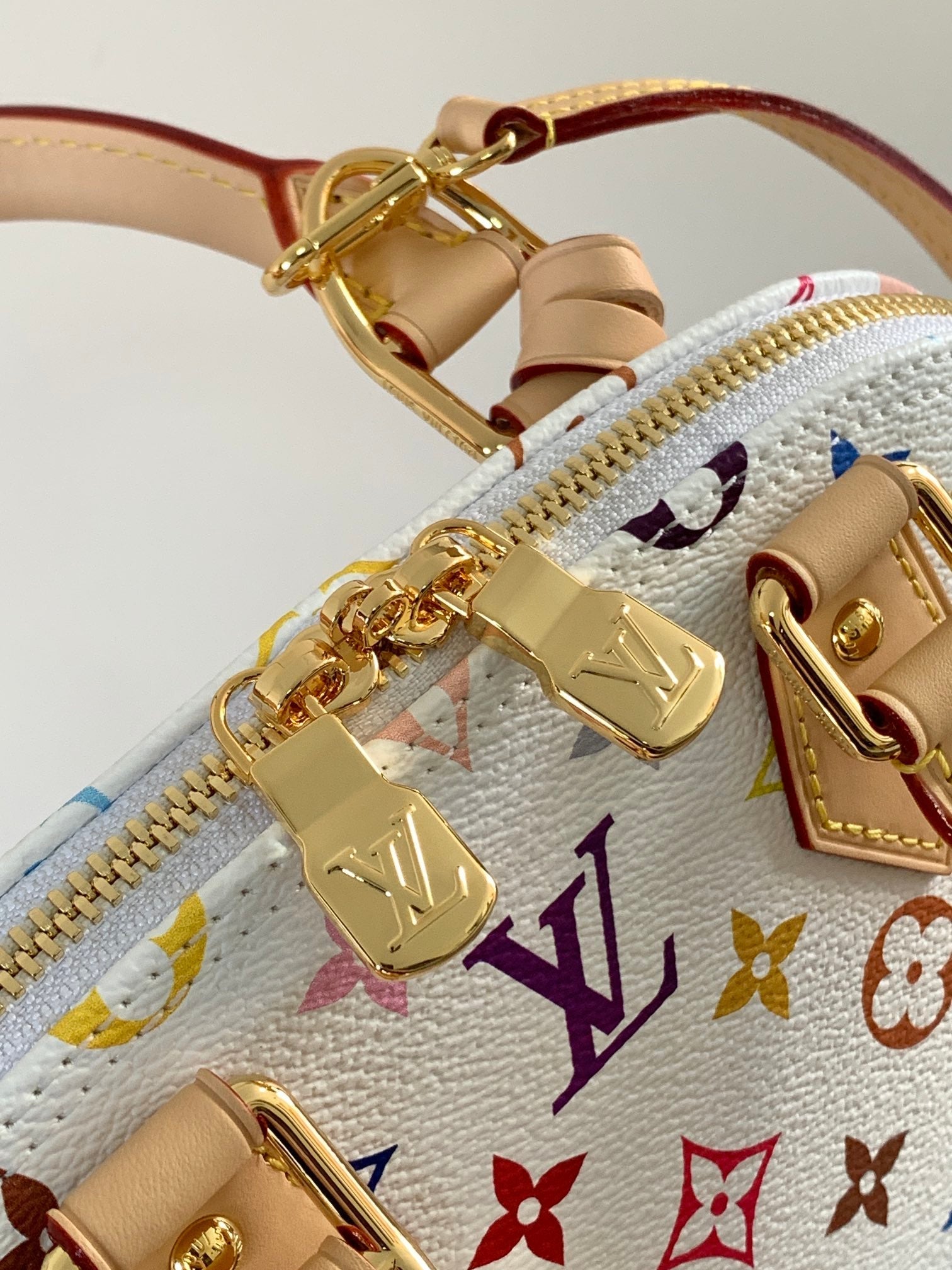 ALMA BB BAG 23 IN COLORFUL MONOGRAM COWHIDE GOLD-TONE HARDWARE
