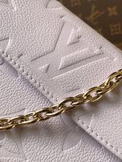 LV 25S WALLET ON CHAIN IVY 23 IN MISTY PURPLE EMBOSSED CALFSKIN TRIM