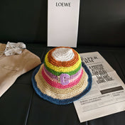 CELINE 26S RAINBOW WOVEN BUCKET HAT STYLE 7