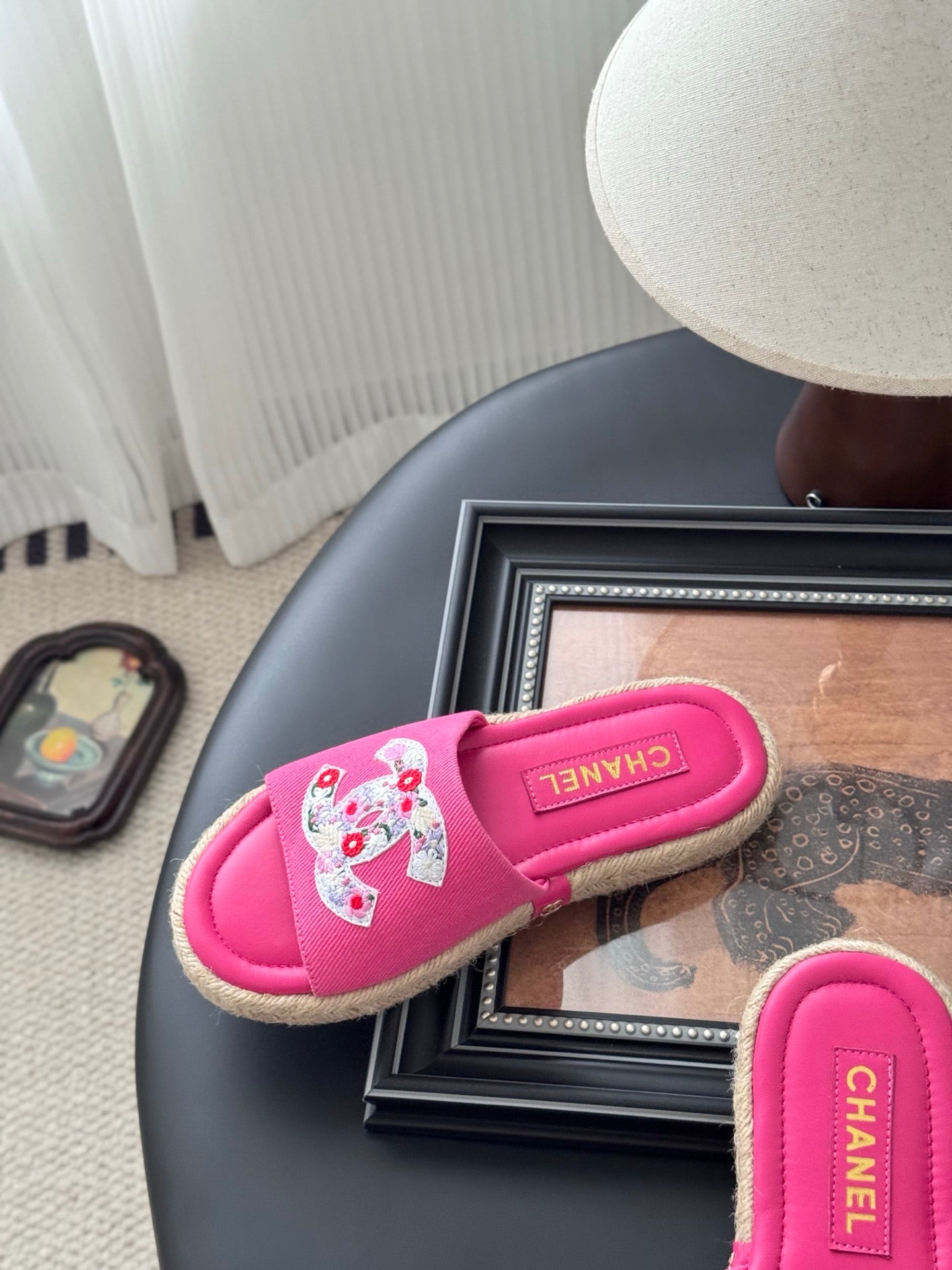 SLIPPERS IN PINK SHEEPSKIN MIX FABRIC AND STRAPS BASE