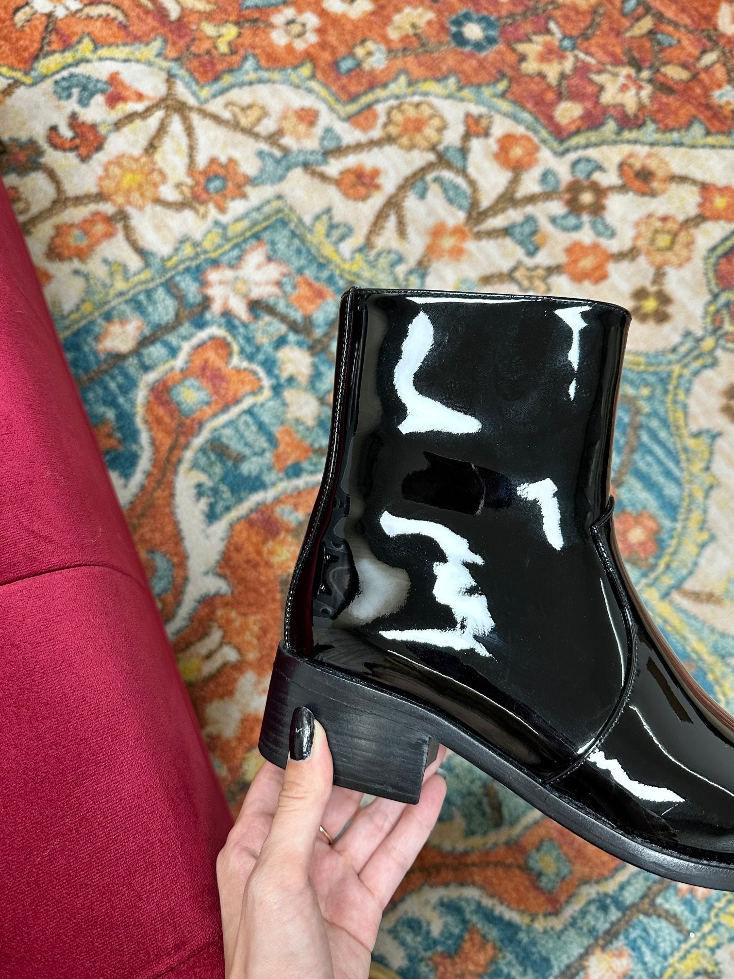 SL YVES NEW BOOTS BLACK POLISHED CALFSKIN