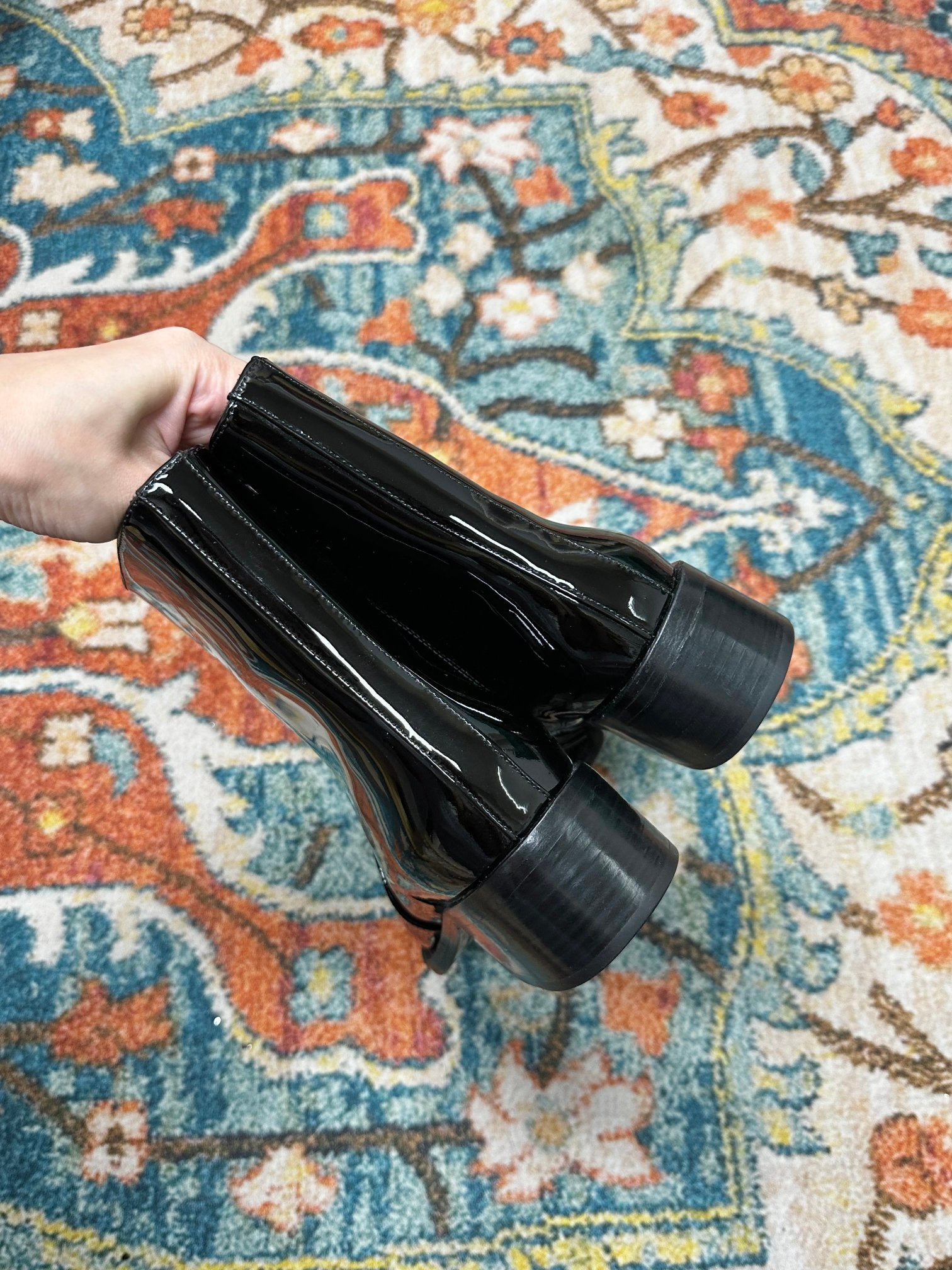 SL YVES NEW BOOTS BLACK POLISHED CALFSKIN