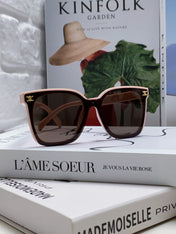 TRIOMPHE SUNGLASSES 552774 IN BABY PINK ACETATE TEXT LOGO