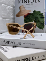 SQUARE SUNGLASSES 632884 IN BEIGE CLEAR ACETATE