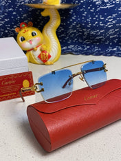 C DE SQUARE FRAME SUNGLASSES 522656 IN METAL AND WOODEN