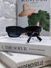ROMA EMBOSSED RECTANGULAR FRAME SUNGLASSES 527221 IN ACETATE