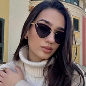SKY RIMLESS TRIANGLE FRAME SUNGLASSES 566724 IN METAL