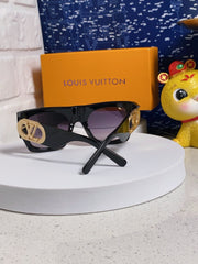 LINK SQUARE SUNGLASSES 570273 IN BLACK ACETATE GREY SMOKE LENS