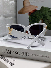 ICON CAT EYE SUNGLASSES 570248 IN WHITE ACETATE