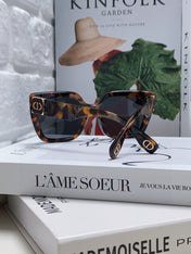 LADY 95.22 S2F SUNGLASS 571585 IN HAVANA ACETATE GREY LENSES