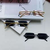 SIGNATURE C DE RECTANGULAR FRAME SUNGLASSES 575776 IN METAL