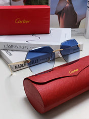 PANTHÈRE RIMLESS GEOMETRIC FRAME SUNGLASSES  539743 IN METAL