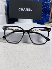 SQUARE SUNGLASSES 632030 IN BLACK ACETATE CLEAR LENSES