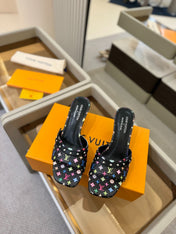 LV X TM 6AM HIGH 4 CM MULE IN BLACK MONOGRAM CALFSKIN