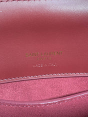 LE 37 SMALL BUCKET BAG 20 IN BURGUNDY RED CALFSKIN GOLD HARDWARE
