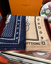 SAILOR BANDANA SQUARE IN BISQUE BEIGE SILK SCARF 140 CM