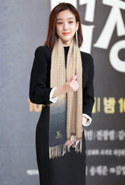 SCARF 200 CM IN BROWN MIX GREY CASHMERE 400012