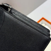 HM ROULIS 18 MINI BAG IN BLACK CALFSKIN SILVER-TONE HARDWARE
